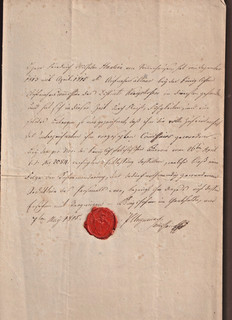 1815 Königshofen Zeugnis für Justizaktuar Haenlein m Siegel