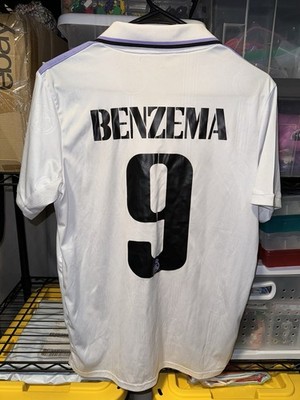 REAL MADRID ADIDAS 2022/2023 FOOTBALL HOME JERSEY #9 BENZEMA SIZE