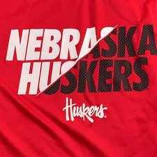 XXL ProEdge Nebraska Huskers T-Shirt Men's Red Football Sportswear S3