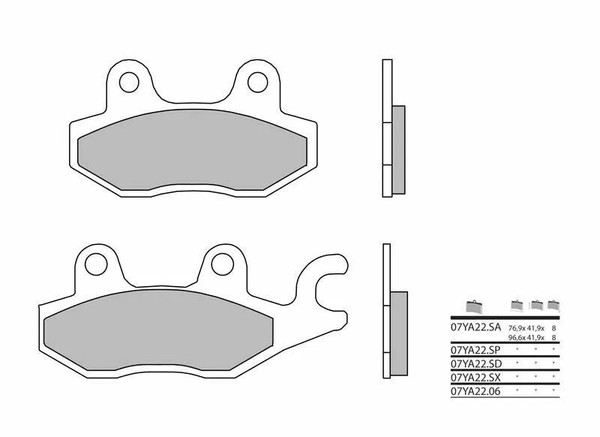BremsbeläGe Vorne Brembo 07YA22SD Sinter Passend FüR Triumph Trident 750 1992-98-image