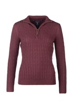 Ladies Quarter Zip Cable Knit Jumper Womens Half Zip Knitted Sweater Rydale