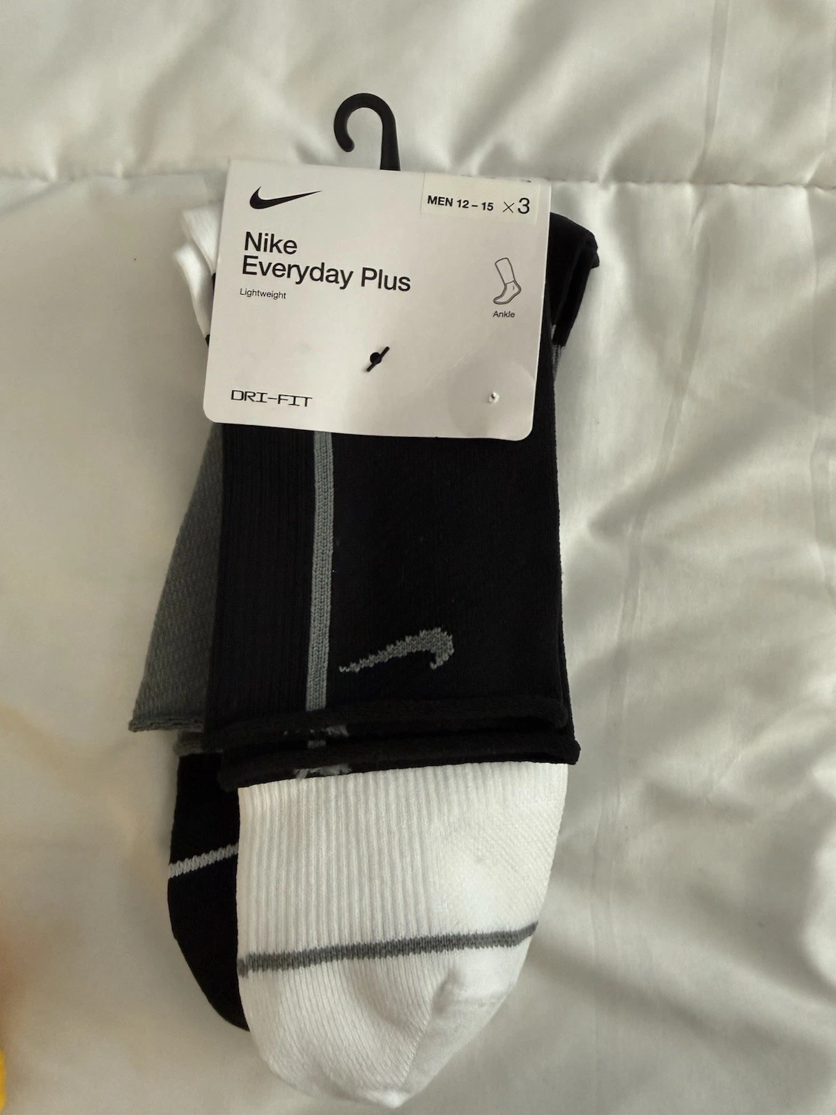 Nike Everyday Plus Low Ankle Socks 12-15 Mixed Color 3 Pairs Dri-Fit CK6021