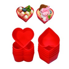 12 Pack Silicone Baking Cups Non Stick Reusable Cupcake Liners Set