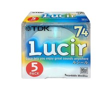 TDK Lucir 74-minute MD (Mini Disc) Recording Discs (5 Discs) MD-LU74X5N