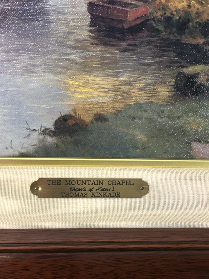 Litografía rara Thomas Kinkade “La Capilla de la Montaña” 16X20 resaltada a mano por el Maestro Foto 2 de 4