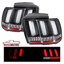 Black Led Tail Lights Fits 1999-2004 Ford Mustang Sequential Signal Brake Lamps