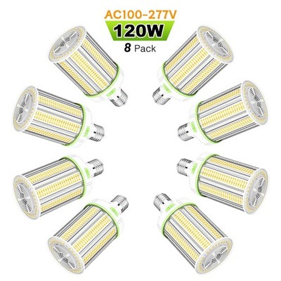 8Pack 120W Led Corn Light bulb E39 Mogul Base Warehouse Shop Lamp 4500K/5K/5700K