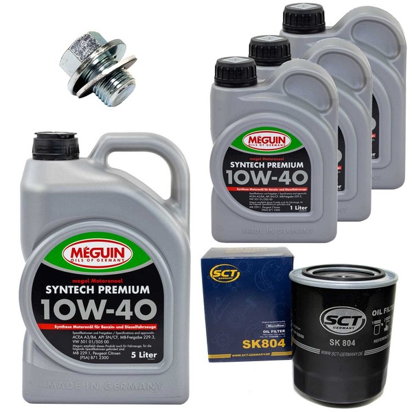 MotoröL Filter Set SAE 10W-40 Meguin 8 Liter + Schraube FüR Toyota Land Cruiser-image
