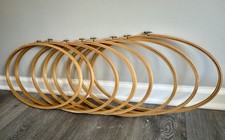 Vintage 12x20 Wooden Embroidery Hoop Oval Fra...