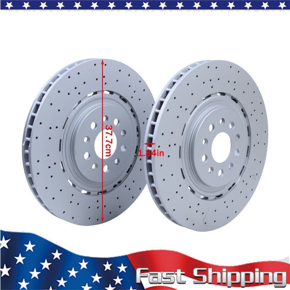 2Pcs Front Brake Disc Dimpled Rotors For Maserati Levante S 2017-2022 New