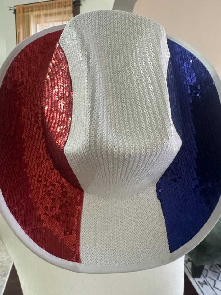 Красно-белый и синий блестками ковбой шляпа для женщин ковбой - Изображение 3 из 4