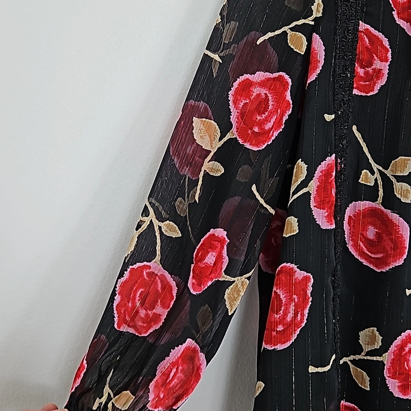 Abito Kate Spade Hazy Rose in chiffon metallizzato nero e rosso bambino 4 anni