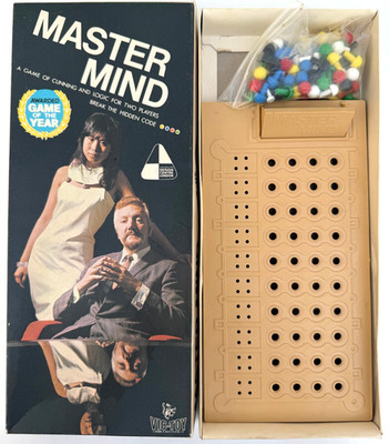 Master Mind 1972 Retro Code Breaking Strategie Brettspiel RAR Karamell Tablett!