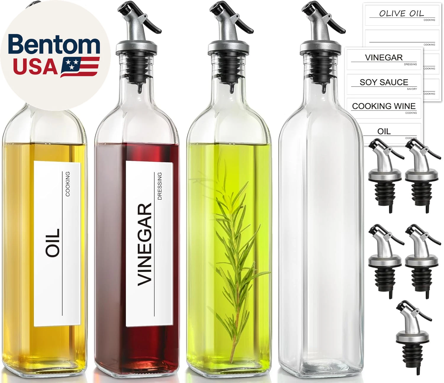 Olive Oil Dispenser for Kitchen, 4 Pack 17 Fl Oz Glass Oil Dispensers Bottle, Co
Opens in a new wind