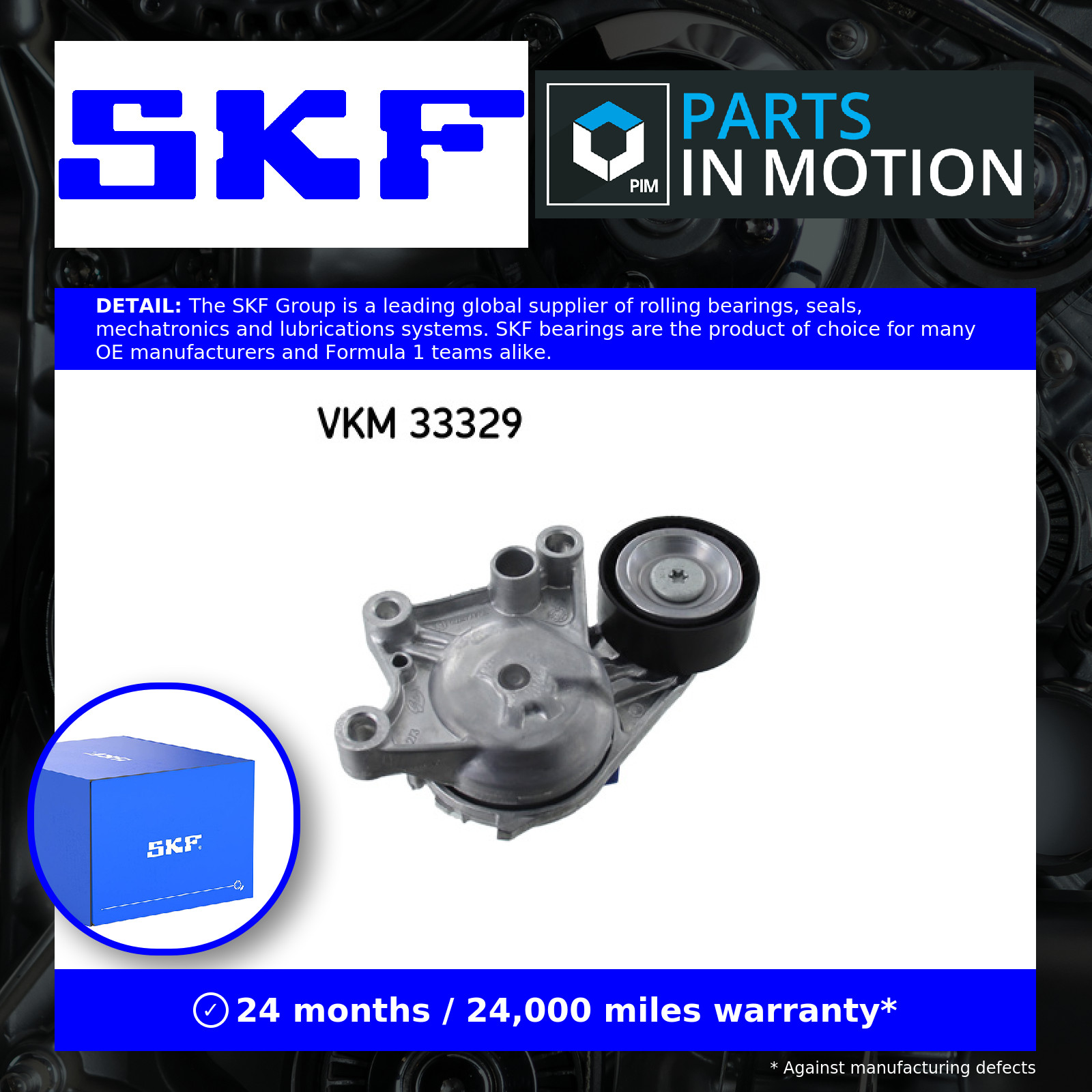 Aux Belt Tensioner VKM33329 SKF Drive V-Ribbed 1611503780 9807720180 3641389 New