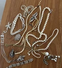 1lb Less Than Perfect Still Pretty LOT Pearl Rhinestone Vintage Costume  Jewelry