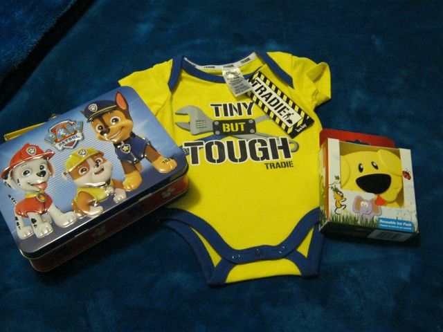 tradie baby romper