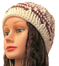 New Handmade Crochet Brown Size S (20 Inches Circumference) Waves Beanie Hat