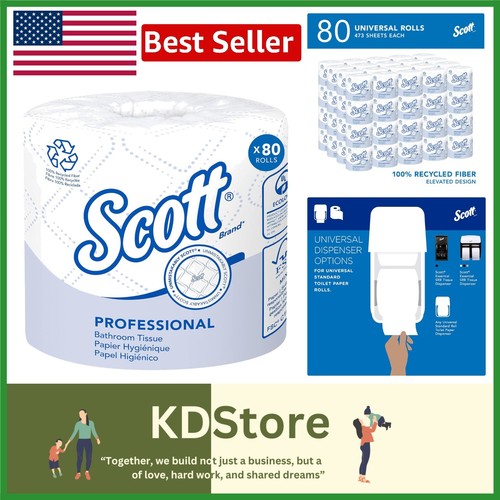 Standard Roll Bulk Toilet Paper - 100% Recycled, Universal Dispenser Compatible
