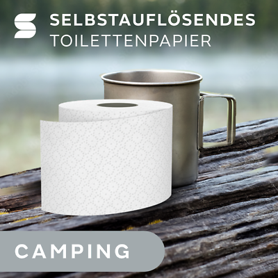 Camping Toilettenpapier selbstauflösend - 8 o. 64 Rollen