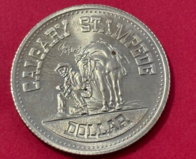Calgary Stampede Dollar 1974 “Salute To Aviation” Silver Dart 1.25