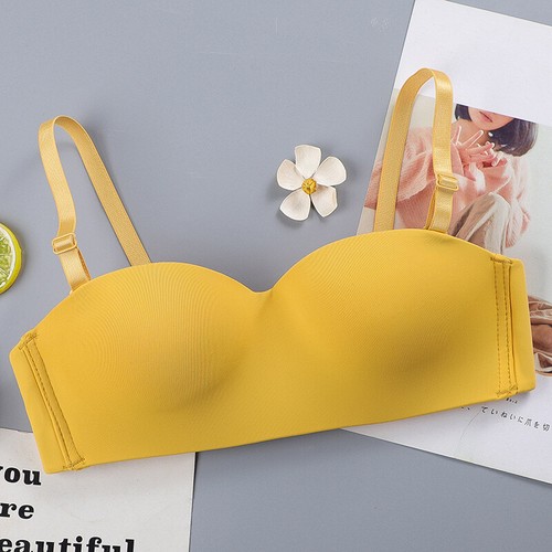 Women Strapless Bra Bandeau Bra Push Up Removable Pad Crop Tube Top Seamless Bra - Picture 38 of 48