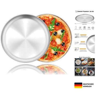 Edelstahl Pizzablech Set 26cm langlebig & leicht zu reinigen für Ofenpizza
