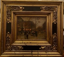 FRENCH AMERICAN IMPRESSIONIST ARTIST ALBERT MUNGHARD OIL ON WOOD BOARD PAINTING