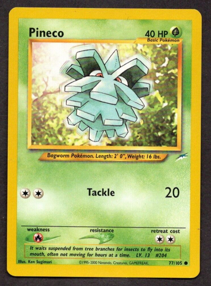 Pineco 77/105 Neo Destiny - 2000 Common Pokemon TCG Card - LP WOTC