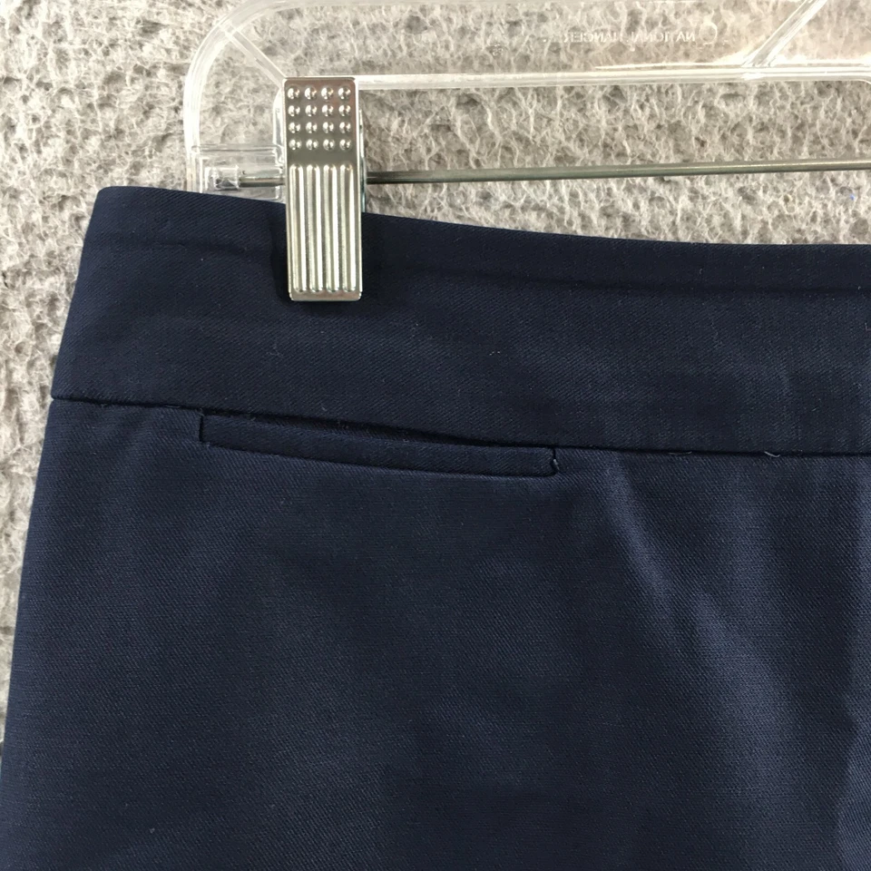 J Crew Pencil Skirts Womens Small Petite 15 Blue Cotton Flat Front Slit Zip Fly - Image 3 of 4
