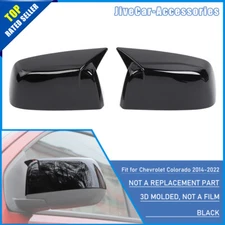 L+R Side Rearview Mirror Cover Cap Trim For Chevy Colorado Canyon 2014-22 Black