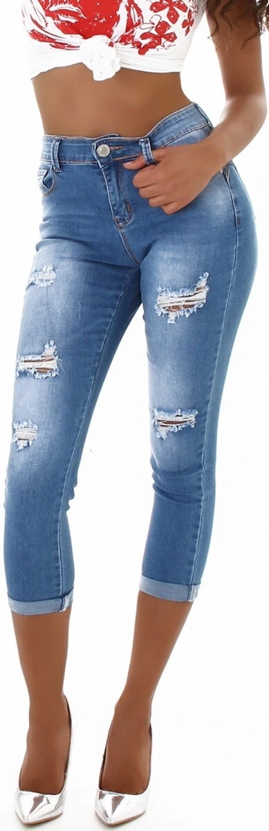 Ripped deals capri jeans