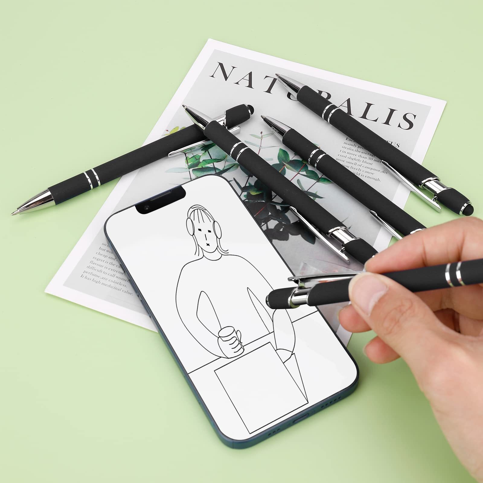 Homucasa Kugelschreiber 10er Set Mit Touchpen - Blaue Tinte