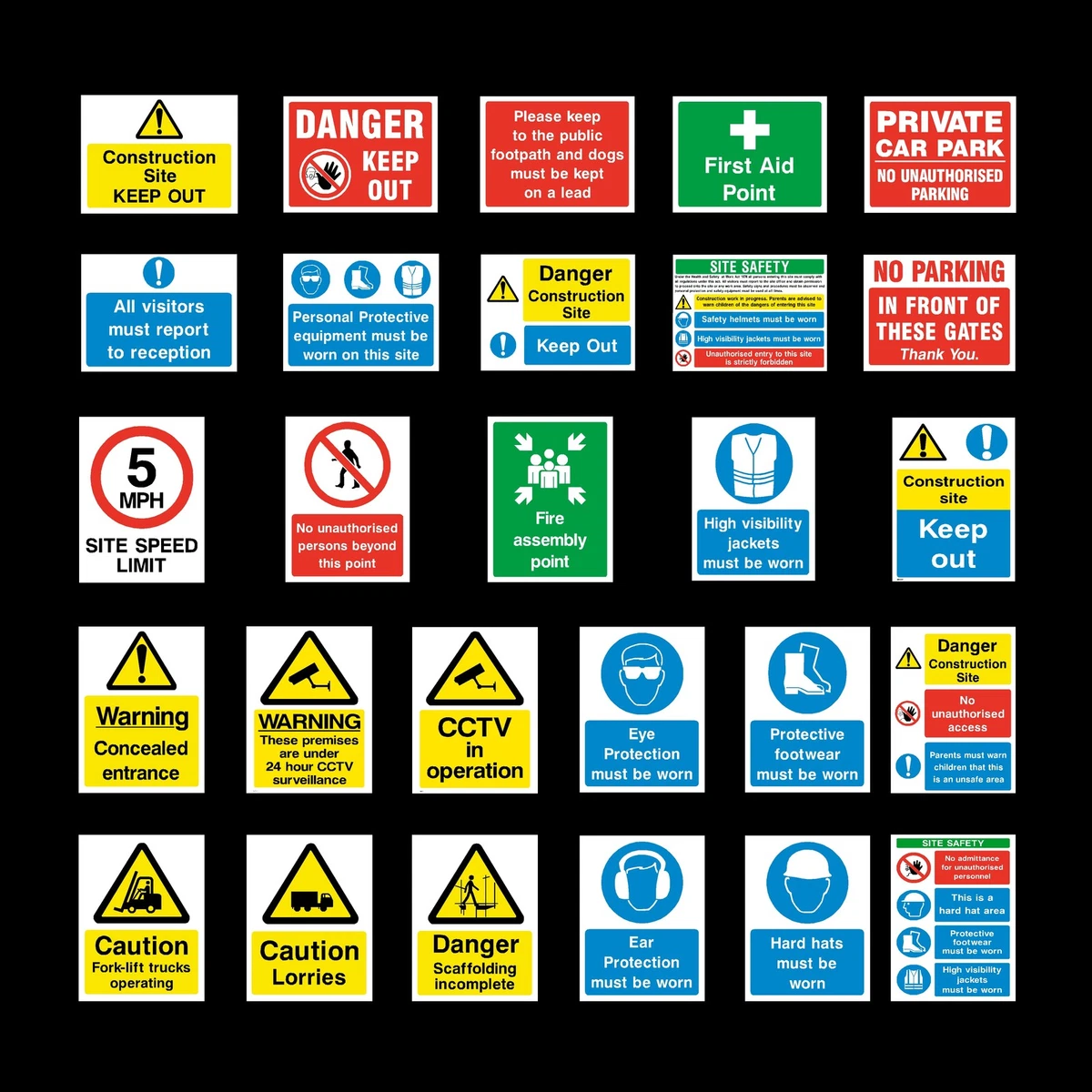 Construction Site Signs Sticker or 6mm Correx Sign Site Safety Building