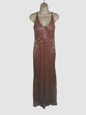 Nightway Women's Pink Ombré Sequin V-Neck Gown Dress Size 6