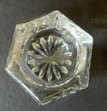 Vintage Individual OPEN SALT CELLAR 6 Sided Hexagon Clear Crystal Glass EAPG