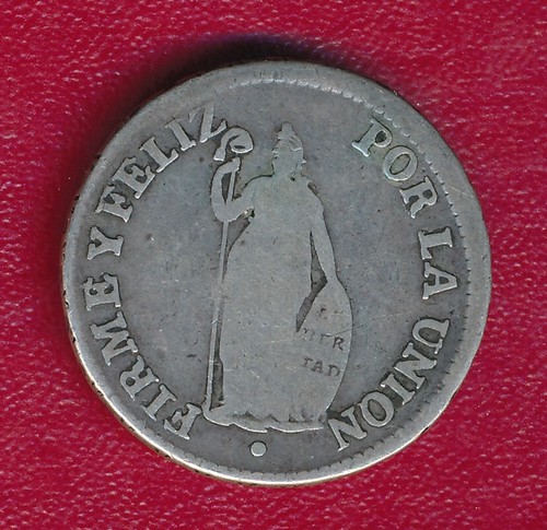 PERU 1828 2 REALES SILVER COIN **VERY NICE CIRCULATED** FREE SHIPPING!!