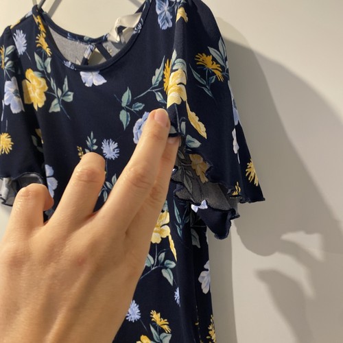 Umstandskleid Sommer Umstandsmode Kleid Schwangerschaft blau Blumen eng h&m XS - Bild 4 von 6