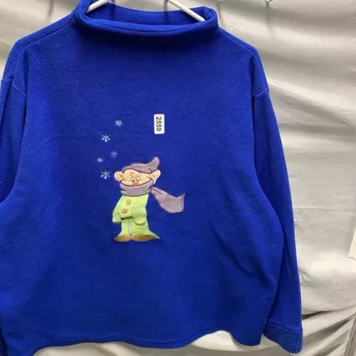 Suéter Disney Adulto 2Xl Azul Manga Larga Bordado Blancanieves Años 90 Para Hombre’s Foto 4 de 4