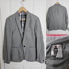 Men's White Label Grey Blazer Jacket Size 40 Casual Work Office