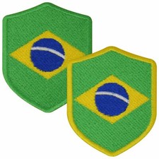 Aufn&auml;her BRASILIEN Wappen 7 x 5,6cm Bestickt Flagge Patch FanShirts4u