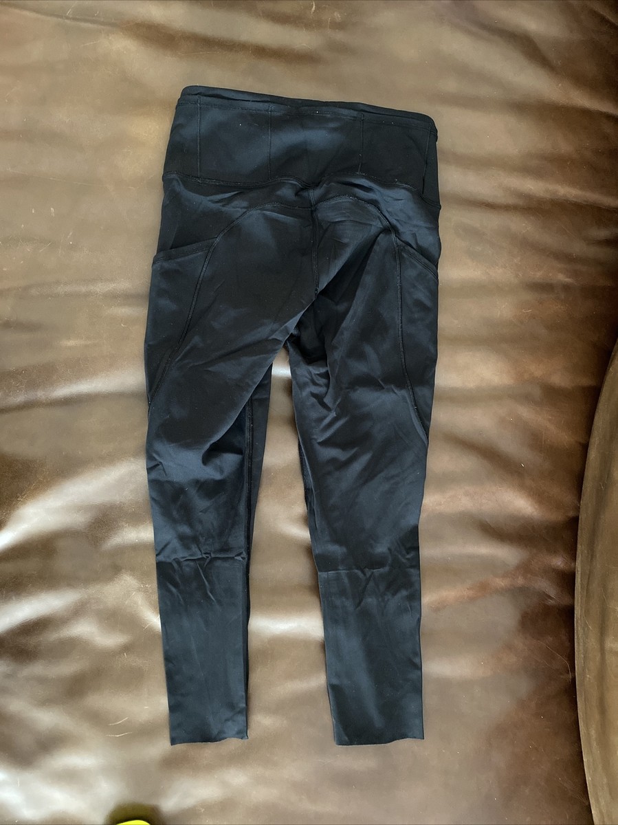 Lululemon Women Fast Free Crop II LW6AKHS size 4 Nulux Black