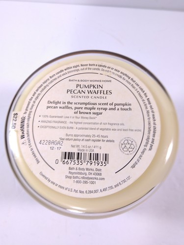 Bath & Body Works Pumpkin Pecan Waffles Candle 14.5oz. - Picture 3 of 3