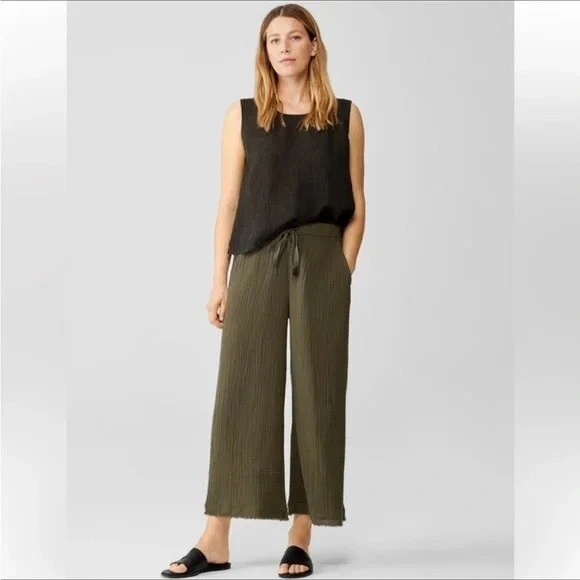 Wide leg gauze shop pants
