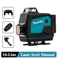 Makita 16 Line 4D Green Laser Level | Bluetooth Audio Self-Leveling Cross Line T
