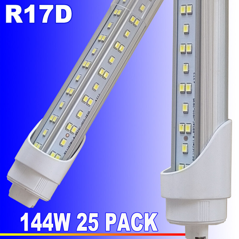 T8 8Ft LED Shop Light 144W Rotatable 6500K Bright Tube Bulbs R17D HO