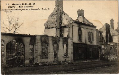 Old postcard Creil Rue Gambetta Guerre (1186745)