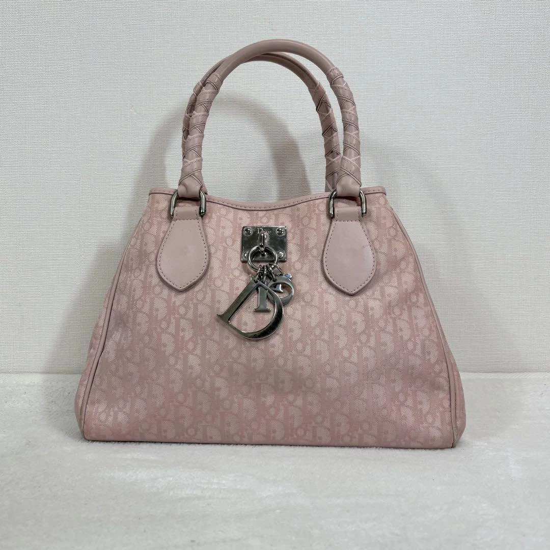 CHRISTIAN DIOR romantique joli sac fourre tout trotteur bandoulière rose