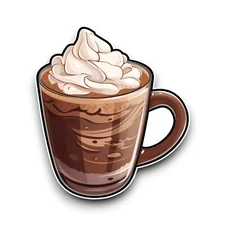 Cute Hot Chocolate Drink Vinyl Sticker Decal Car Laptop Scrapbook 100x90mm