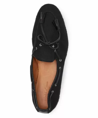 Ralph Lauren 紫色标签黑色 Irwin 亚麻皮革流苏乐福鞋 10 全新 $595 - 第 3 张/共 4 张